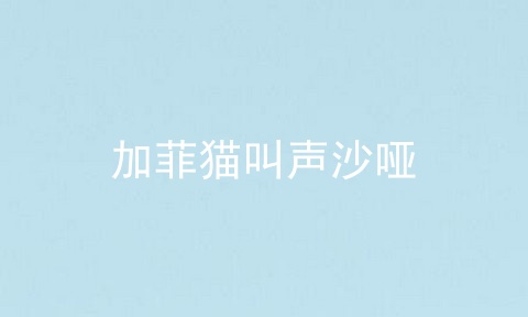 加菲猫叫声沙哑