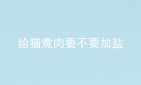 给猫煮肉要不要加盐