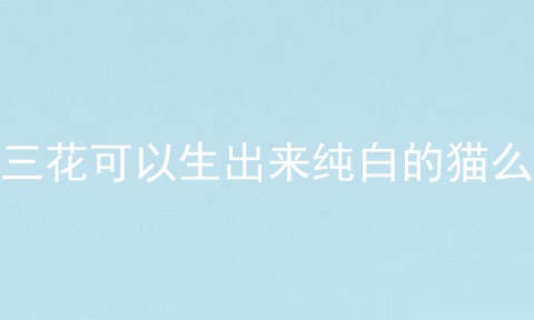 三花可以生出来纯白的猫么