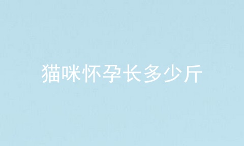 猫咪怀孕长多少斤