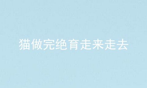 猫做完绝育走来走去