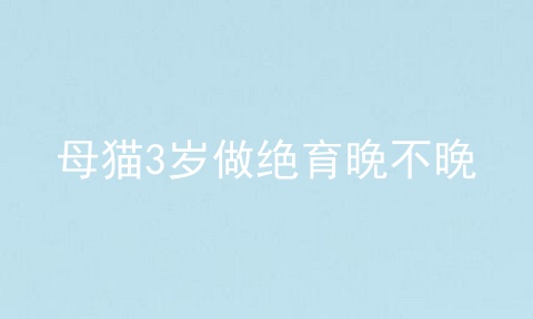 母猫3岁做绝育晚不晚