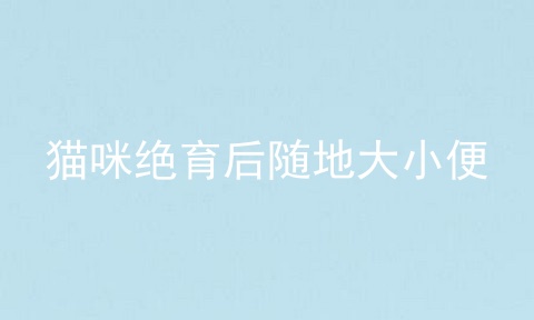猫咪绝育后随地大小便