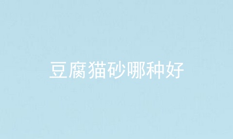 豆腐猫砂哪种好