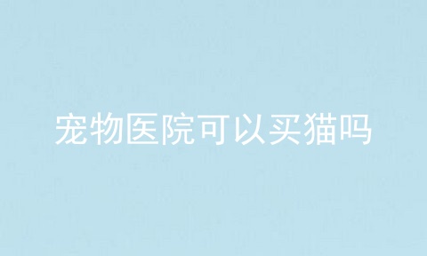 宠物医院可以买猫吗