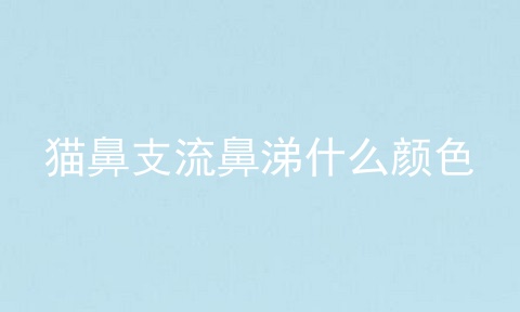 猫鼻支流鼻涕什么颜色