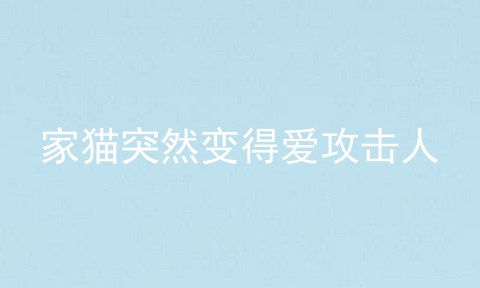 家猫突然变得爱攻击人