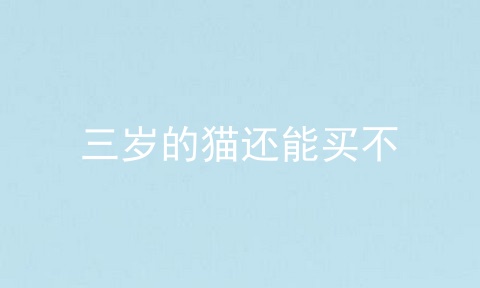 三岁的猫还能买不