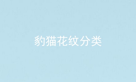 豹猫花纹分类