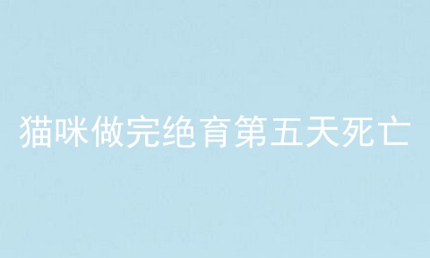 猫咪做完绝育第五天死亡