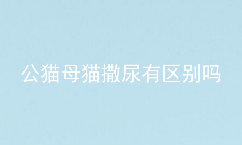公猫母猫撒尿有区别吗