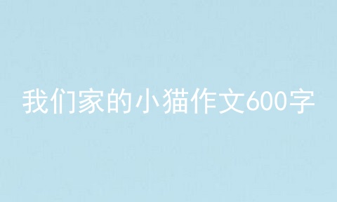 我们家的小猫作文600字