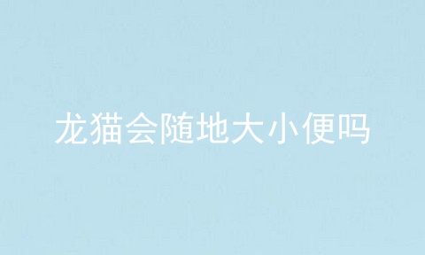 龙猫会随地大小便吗