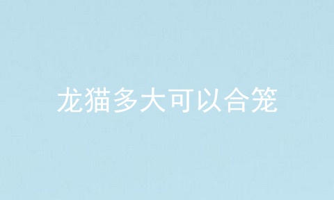 龙猫多大可以合笼