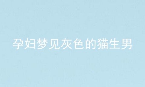 孕妇梦见灰色的猫生男