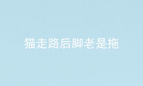 猫走路后脚老是拖