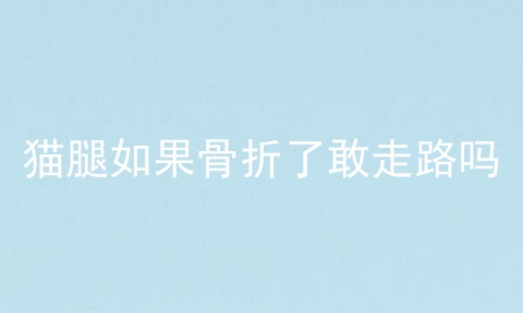 猫腿如果骨折了敢走路吗