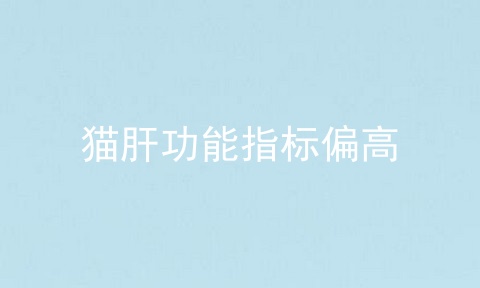 猫肝功能指标偏高