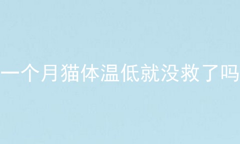 一个月猫体温低就没救了吗