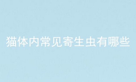猫体内常见寄生虫有哪些