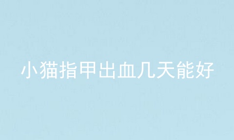 小猫指甲出血几天能好