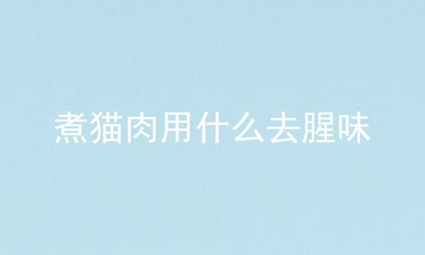 煮猫肉用什么去腥味