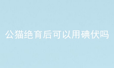 公猫绝育后可以用碘伏吗
