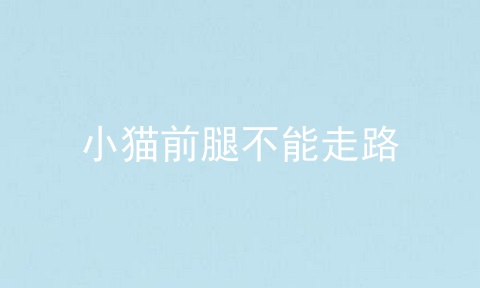 小猫前腿不能走路
