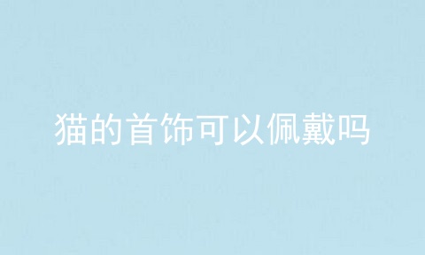 猫的首饰可以佩戴吗