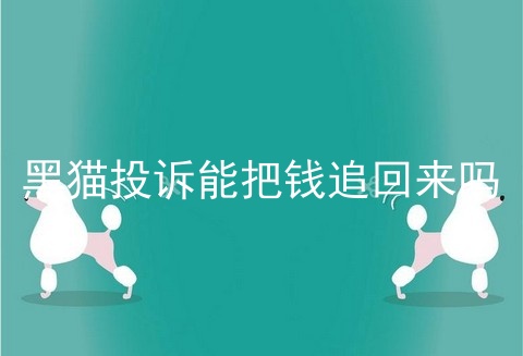 黑猫投诉能把钱追回来吗