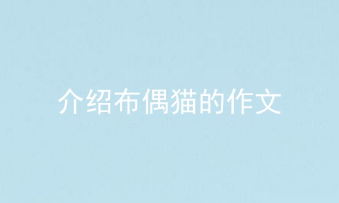 介绍布偶猫的作文