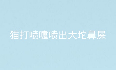 猫打喷嚏喷出大坨鼻屎