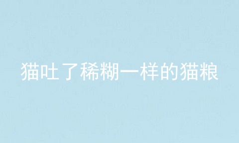猫吐了稀糊一样的猫粮