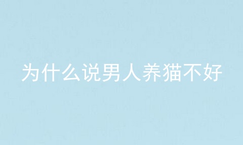 为什么说男人养猫不好