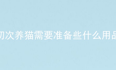 初次养猫需要准备些什么用品