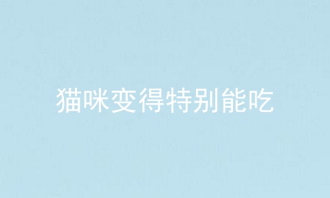 猫咪变得特别能吃