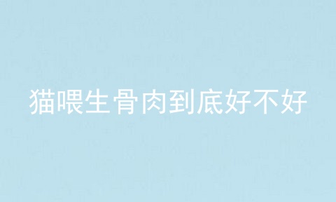 猫喂生骨肉到底好不好