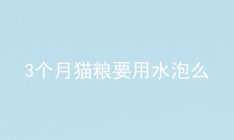 3个月猫粮要用水泡么