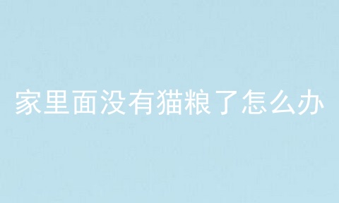 家里面没有猫粮了怎么办
