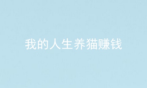 我的人生养猫赚钱