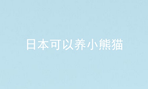 日本可以养小熊猫