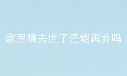 家里猫去世了还能再养吗