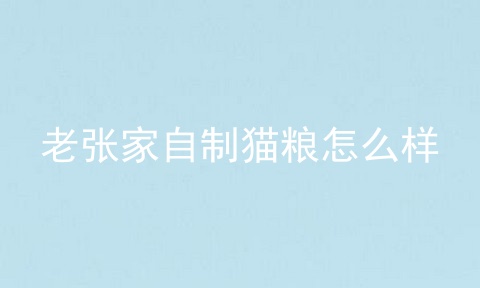 老张家自制猫粮怎么样