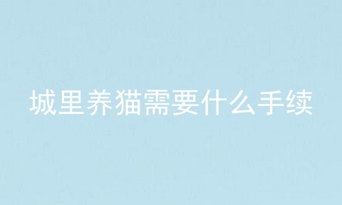 城里养猫需要什么手续