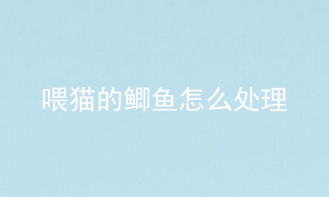 喂猫的鲫鱼怎么处理
