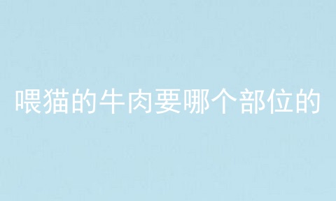 喂猫的牛肉要哪个部位的
