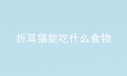 折耳猫能吃什么食物