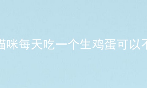 猫咪每天吃一个生鸡蛋可以不