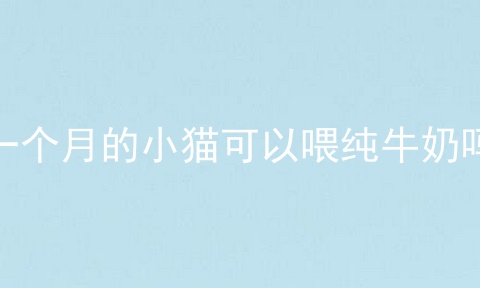 一个月的小猫可以喂纯牛奶吗