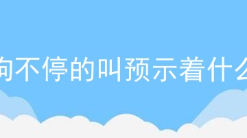 狗不停的叫预示着什么